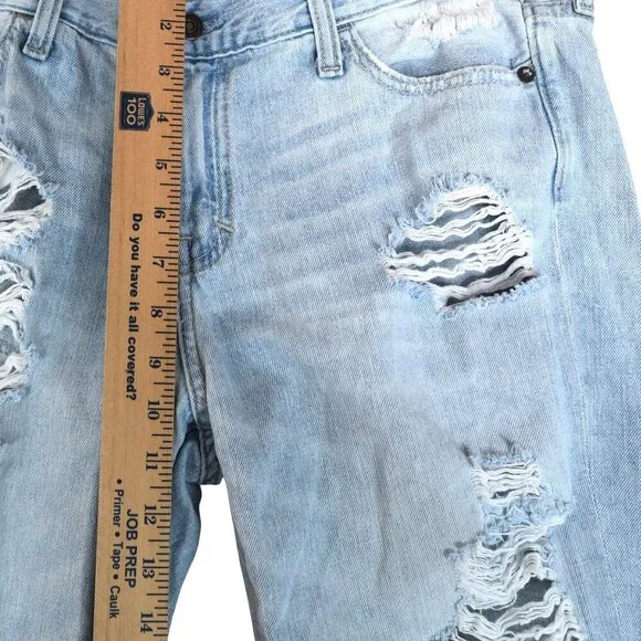 Abercrombie & Fitch Light Wash Distressed Jeans Size 8 W29 Ripped Straight Leg - Picture 8 of 10